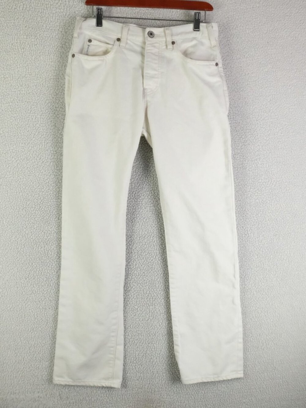 Armani Jeans Mens 30X32 White Straight Leg Button Fly Stretch Denim